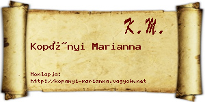 Kopányi Marianna névjegykártya