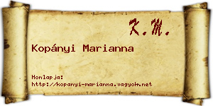 Kopányi Marianna névjegykártya